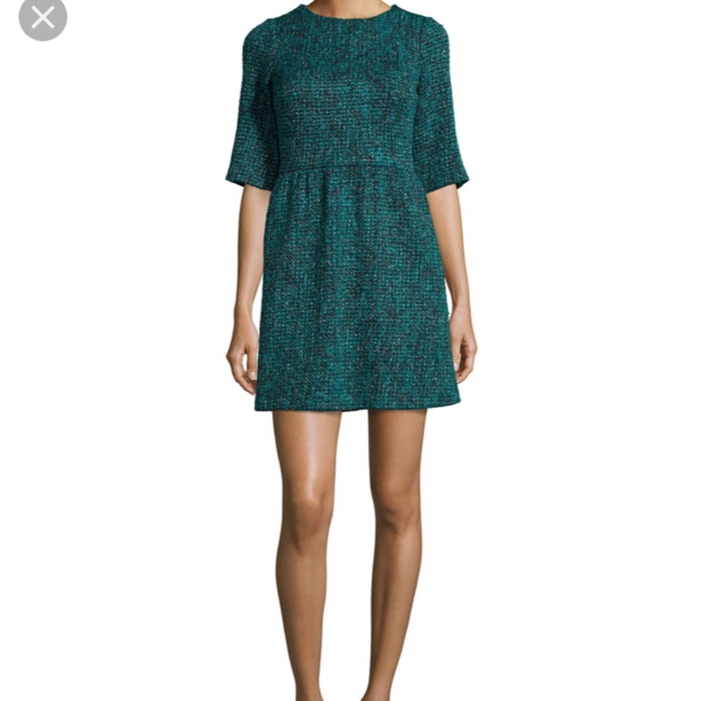 Alice + Olivia Glenys Green Tweed Dress